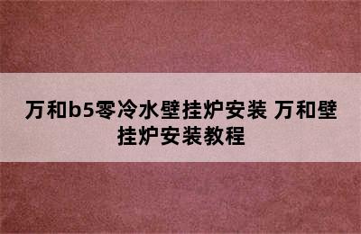 万和b5零冷水壁挂炉安装 万和壁挂炉安装教程